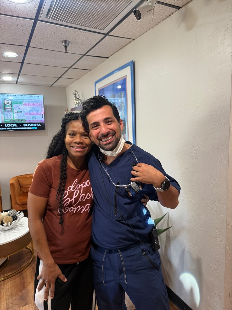 Dr. B with a patient